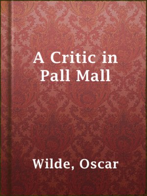 cover image of A Critic in Pall Mall